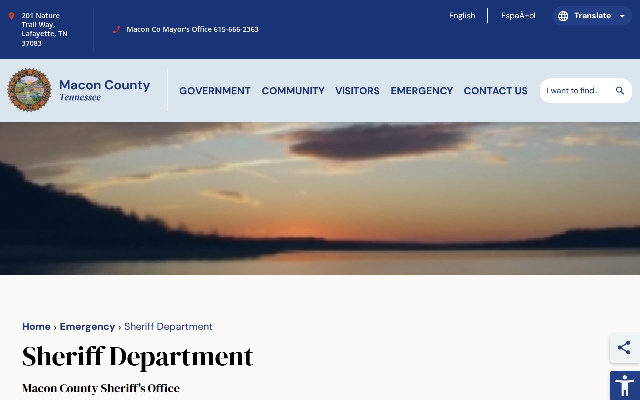 Official Macon County Sheriff contact for arrest records