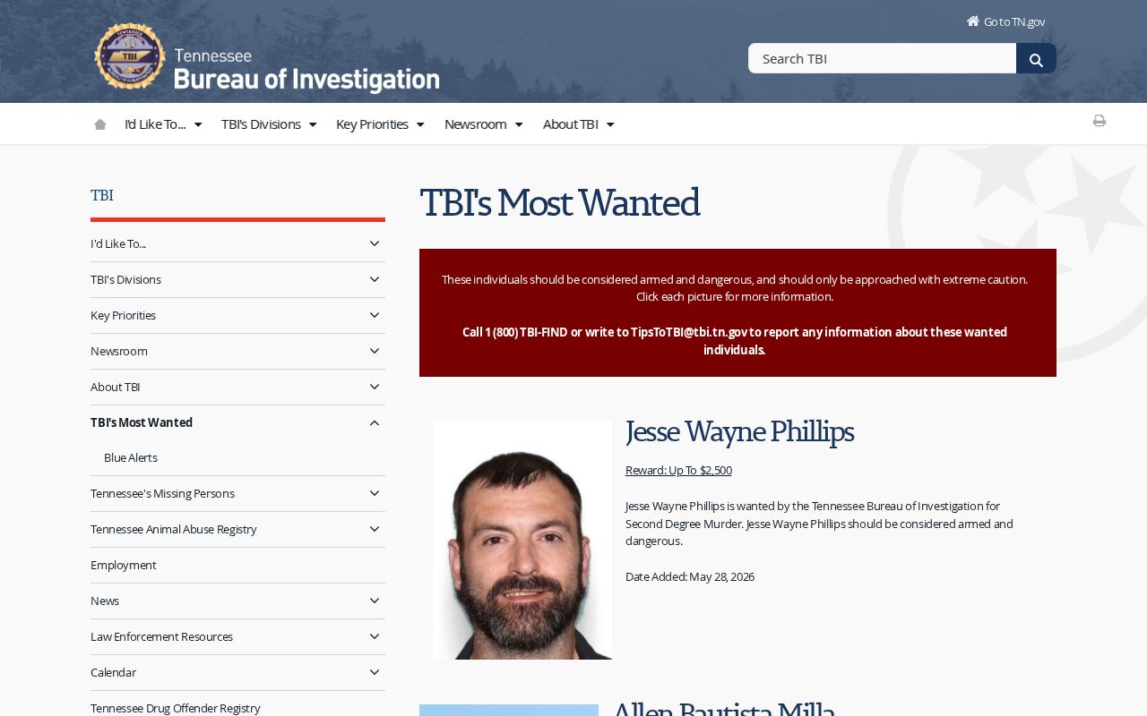 Tennessee statewide wanted list compared with Macon County arrest warrants
