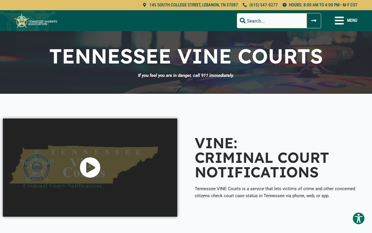 Tennessee VINE alerts after a Red Boiling Springs arrest